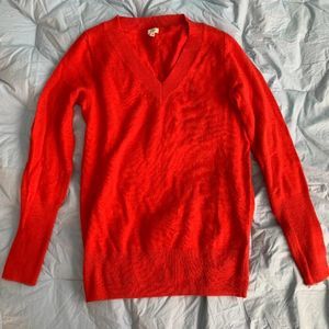 J. Crew V-Neck Sweater in Merino Wool Blend